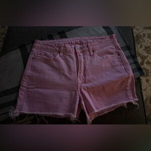 Women’s Old Navy O.G. Straight Frayed Hem Pink Denim Shorts